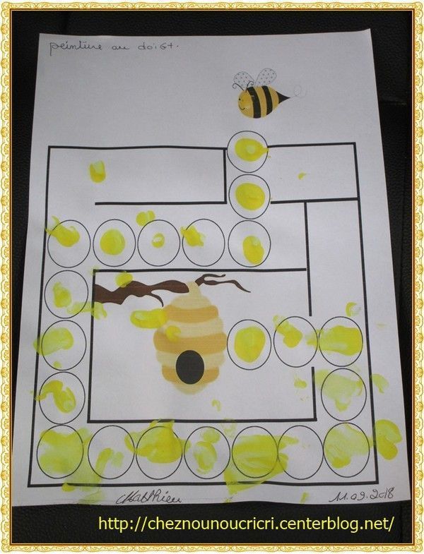peinture au doigt " les abeilles"