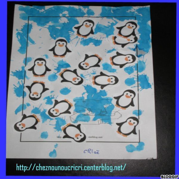 activité collage de pingouins !!