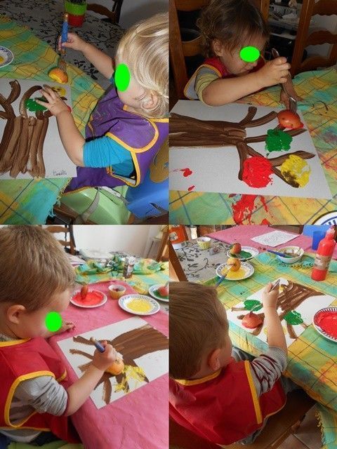 les enfants en activités peinture mardi 29 septembre 2015