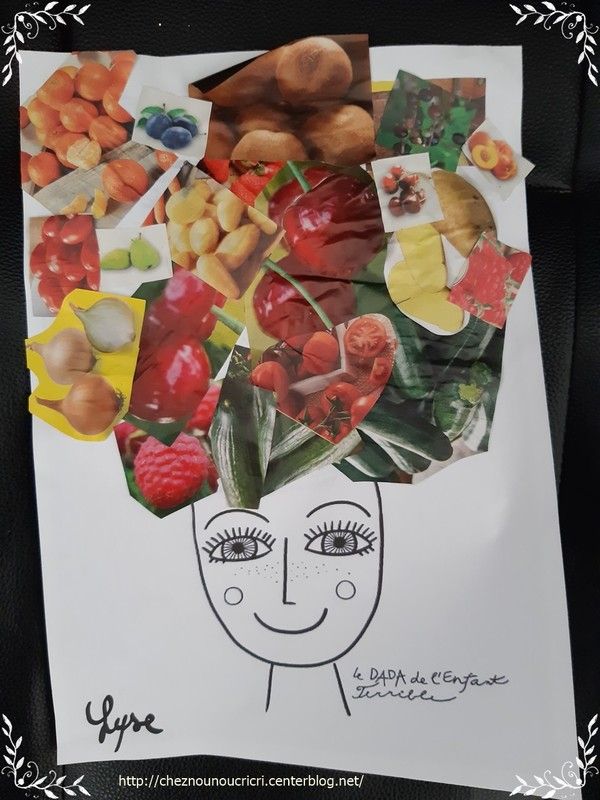 art collage de légume et fruit